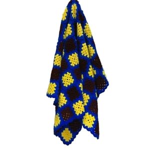 Handmade Granny Square Crocheted Baby Blanket